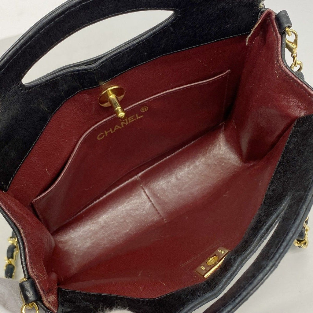 Chanel Handbag Quilted Lambskin Black Gold 2-Way — view 4