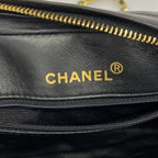 Chanel Shoulder Bag Quilted Brilliant Lambskin Black Gold — view 5