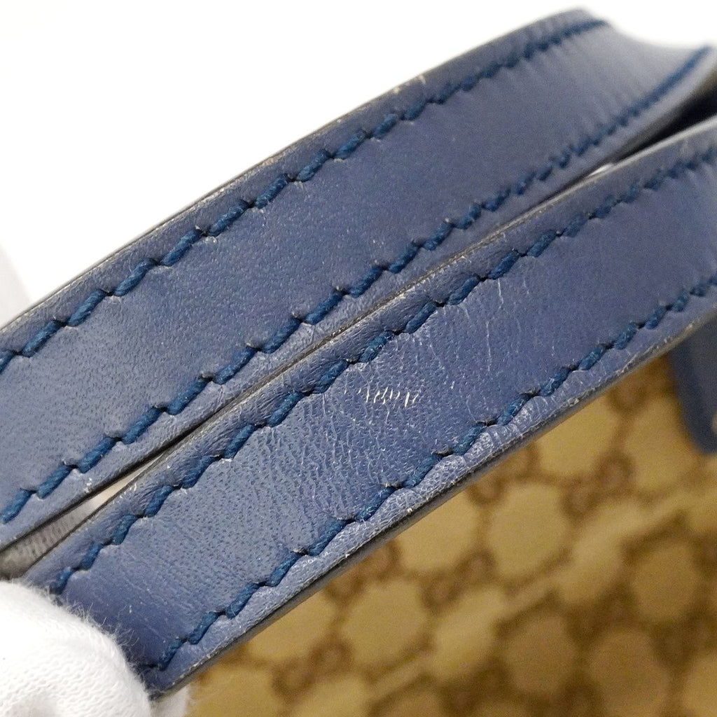 Gucci Tote GG Canvas Beige Blue Champagne Gold — view 8