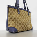 Gucci Tote GG Canvas Beige Blue Champagne Gold — view 2