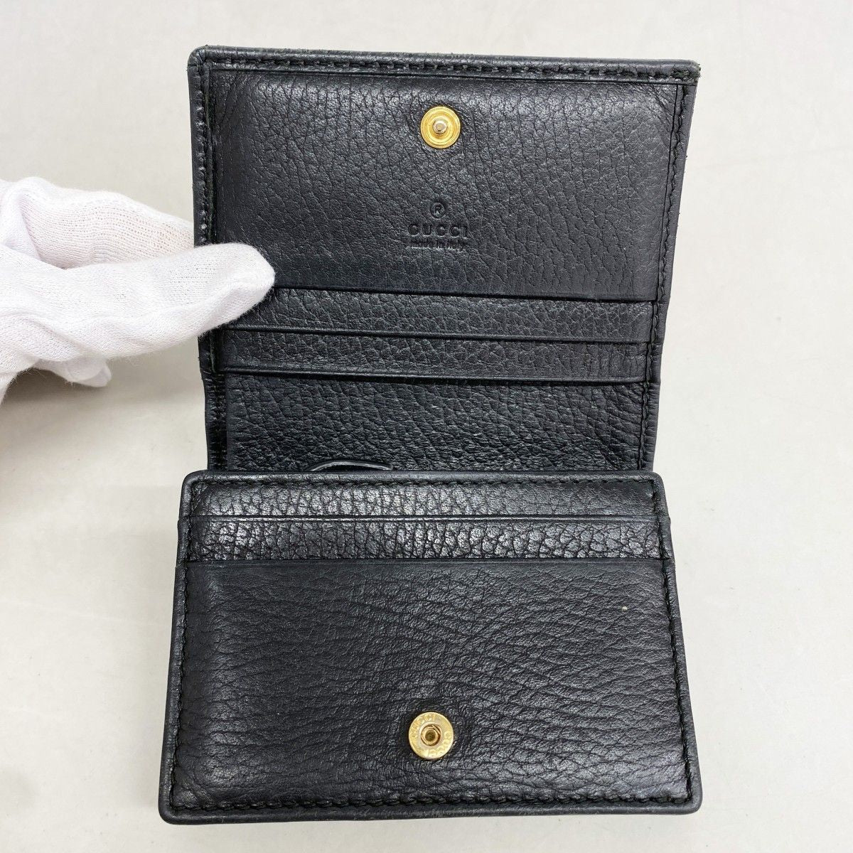 Gucci Wallet GG Marmont Leather Black Gold — view 3