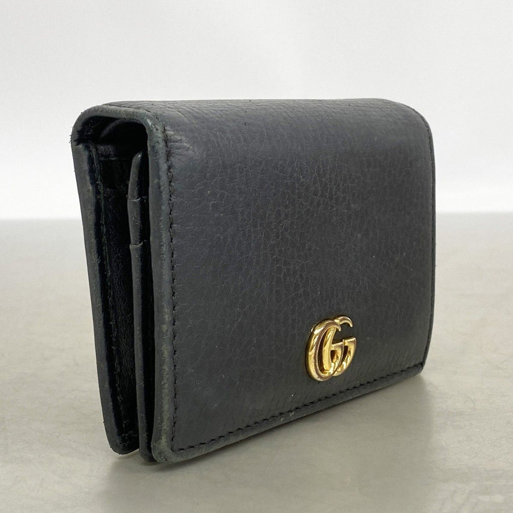 Gucci Wallet GG Marmont Leather Black Gold — view 2