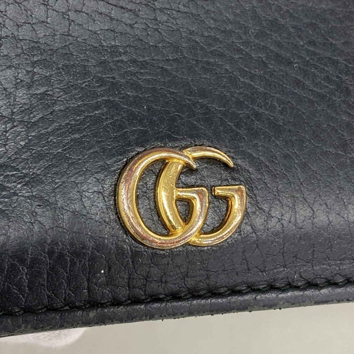Gucci Wallet GG Marmont Leather Black Gold — view 7