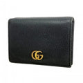 Gucci Wallet GG Marmont Leather Black Gold