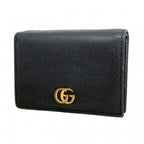 Gucci Wallet GG Marmont Leather Black Gold