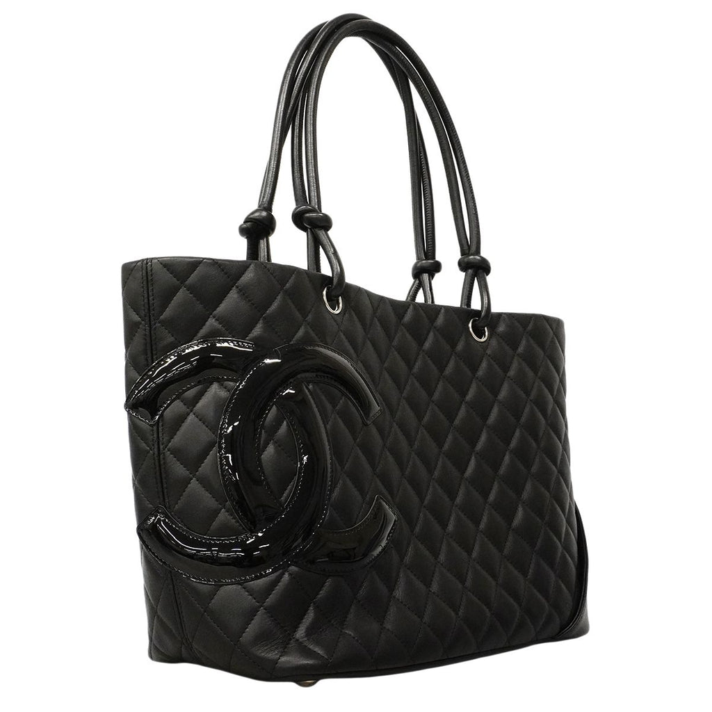 Chanel Tote Cambon Lambskin Black Silver — view 2