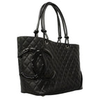 Chanel Tote Cambon Lambskin Black Silver — view 2