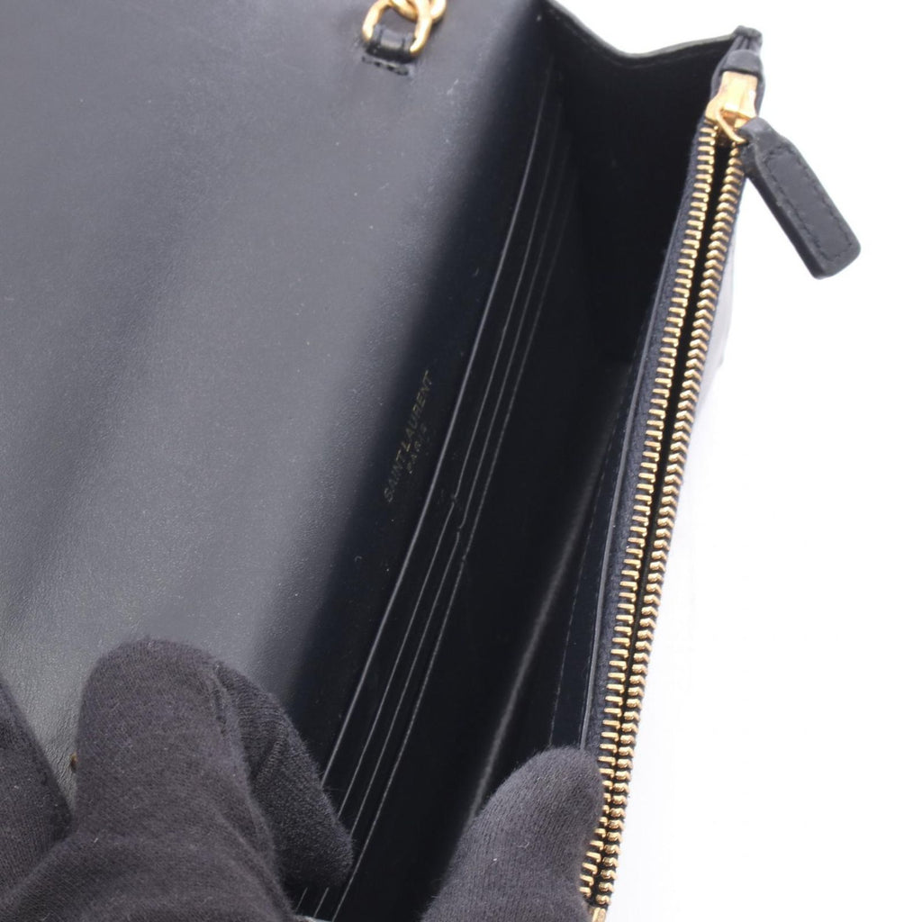 Saint Laurent Paris Shoulder Bag Kate Tassel Black Leather Small — view 3
