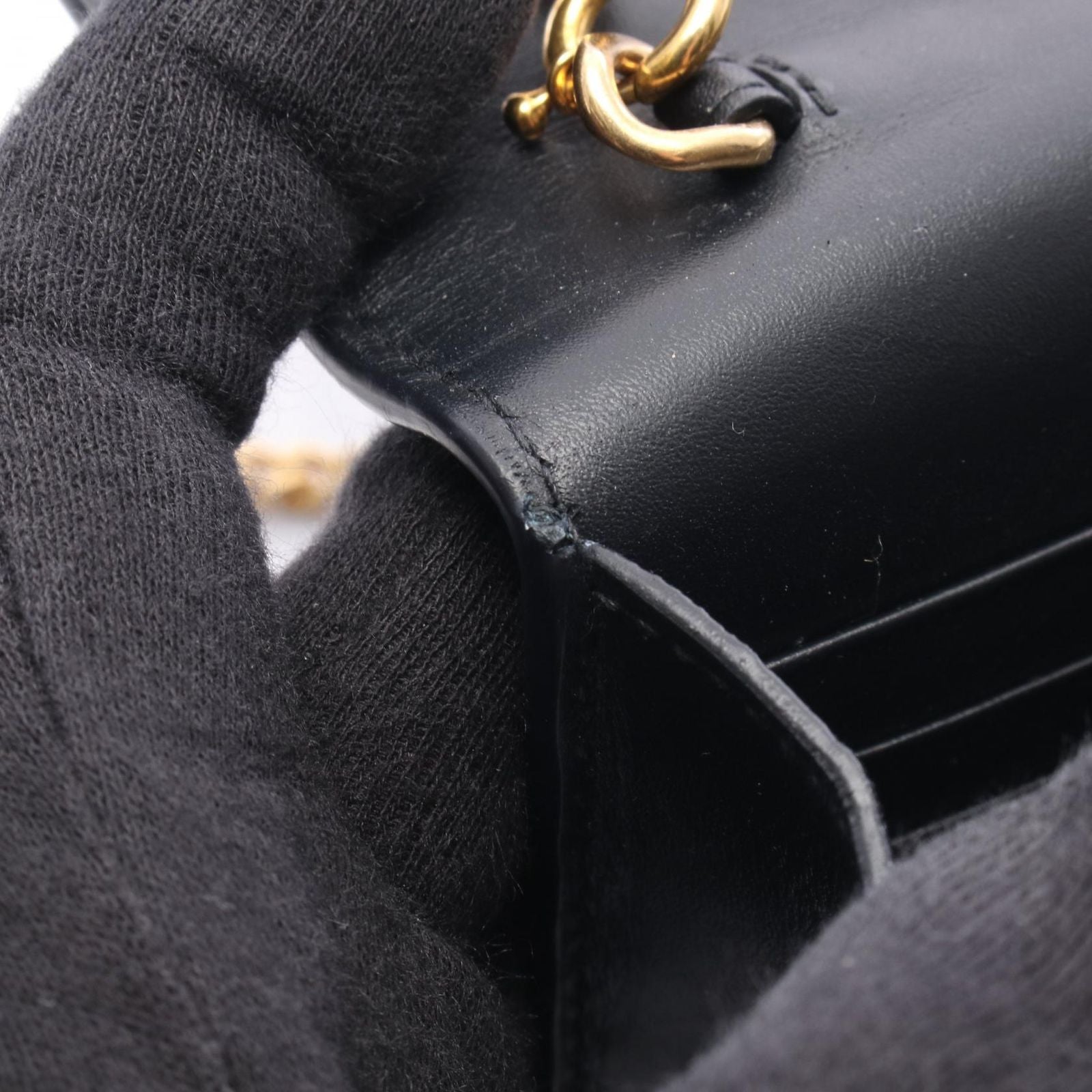 Saint Laurent Paris Shoulder Bag Kate Tassel Black Leather Small — view 5