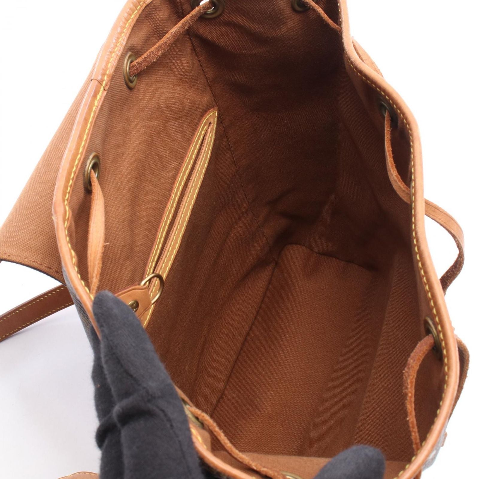 Louis Vuitton Backpack Montsouris MM Canvas Leather — view 3
