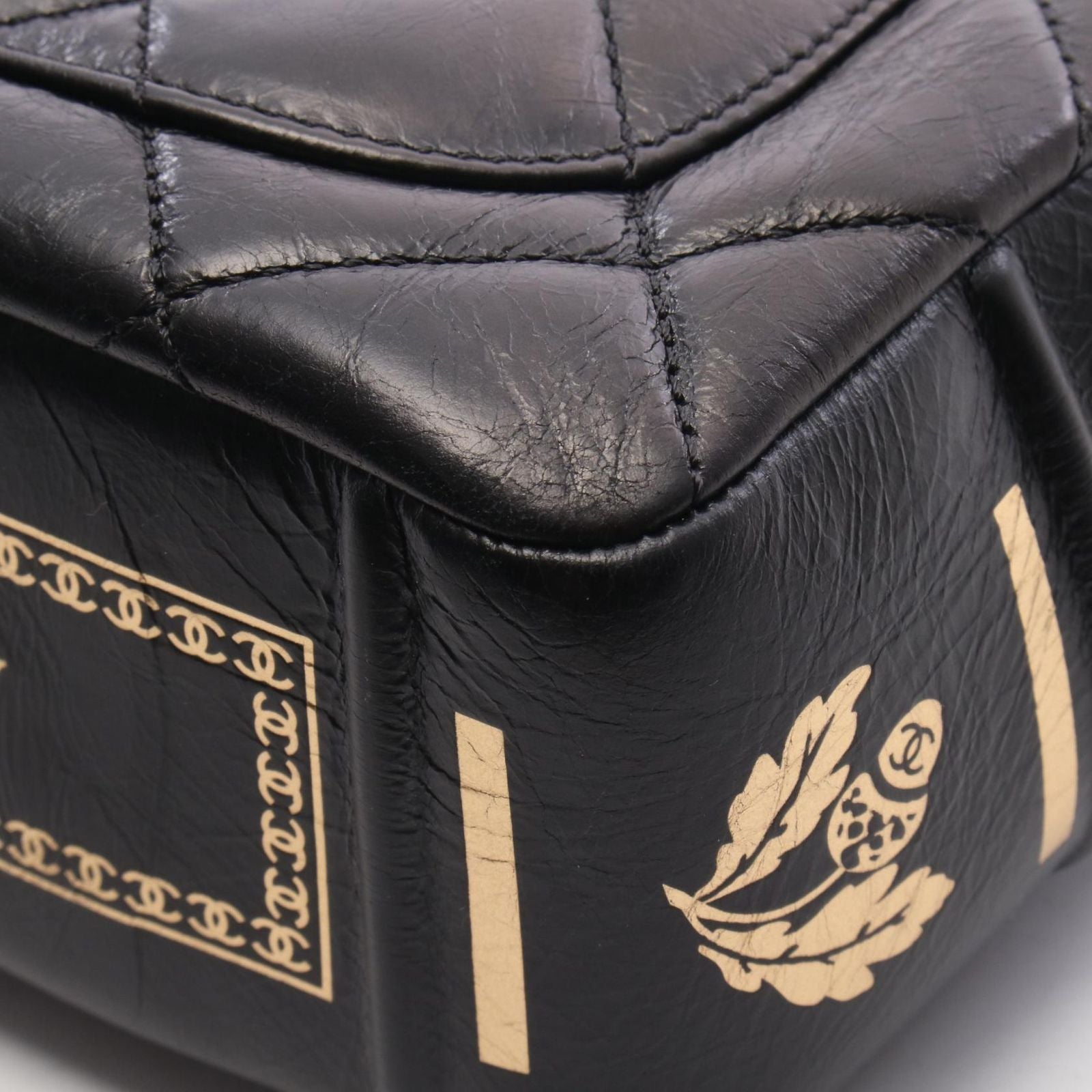 Chanel Shoulder Bag Quilted Single Flap Black Leather Chain — view 7
