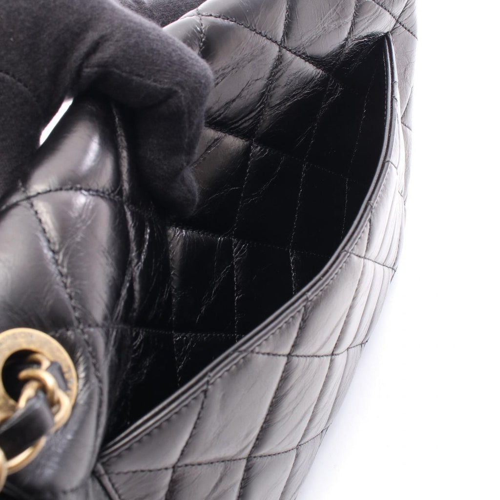 Chanel Shoulder Bag Quilted Single Flap Black Leather Chain — view 6
