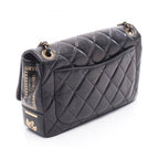 Chanel Shoulder Bag Quilted Single Flap Black Leather Chain — view 2