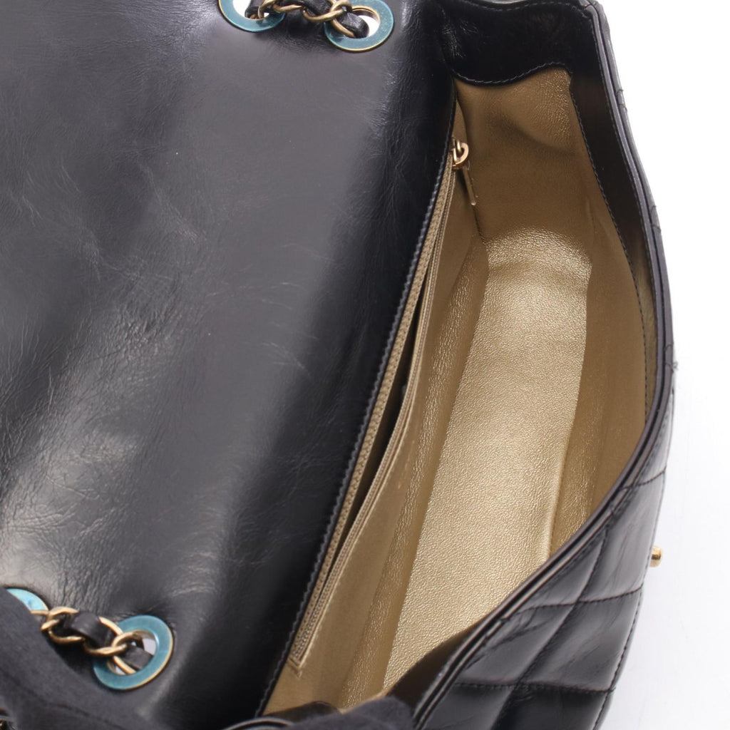 Chanel Shoulder Bag Quilted Single Flap Black Leather Chain — view 3