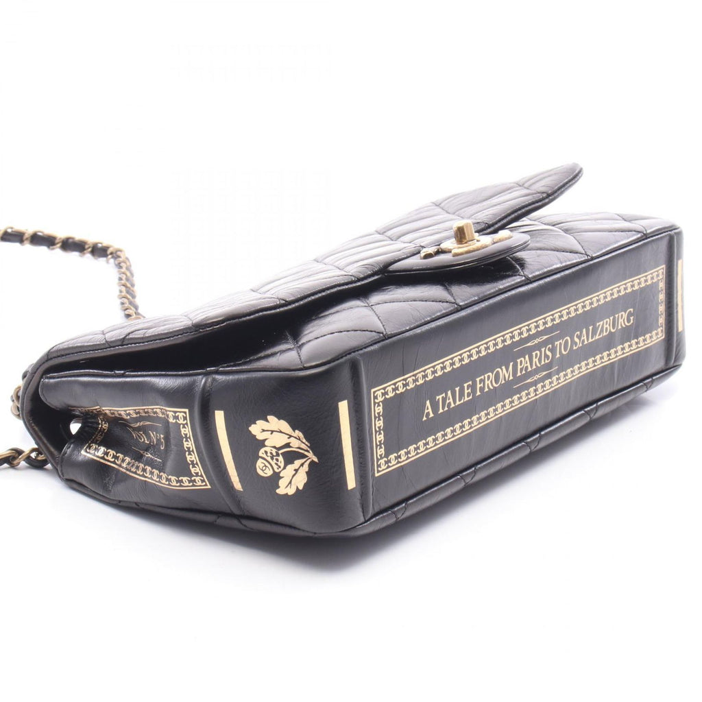 Chanel Shoulder Bag Quilted Single Flap Black Leather Chain — view 8