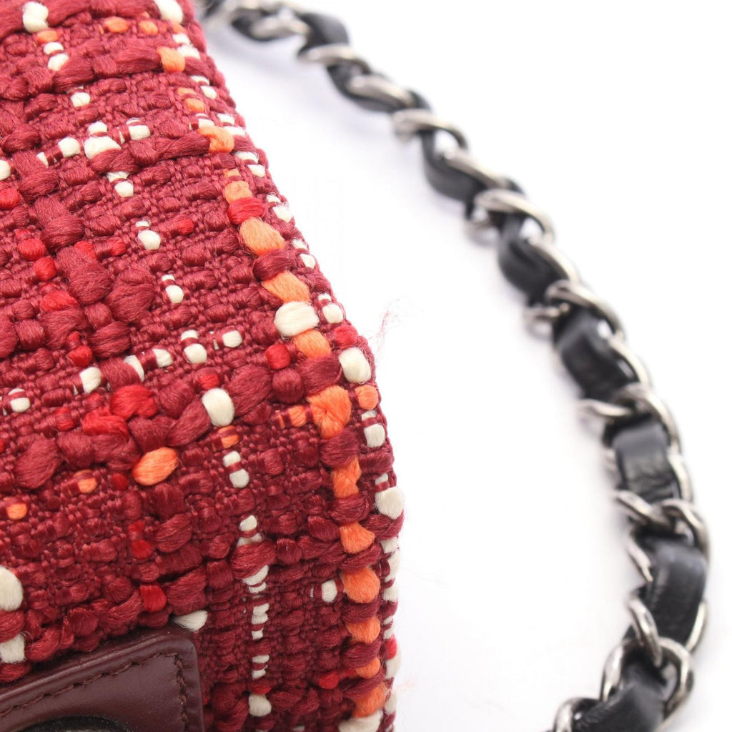 Chanel Shoulder Bag Air Line Quilted Top Handle 2-Way Red Fabric Leather Chain — view 6