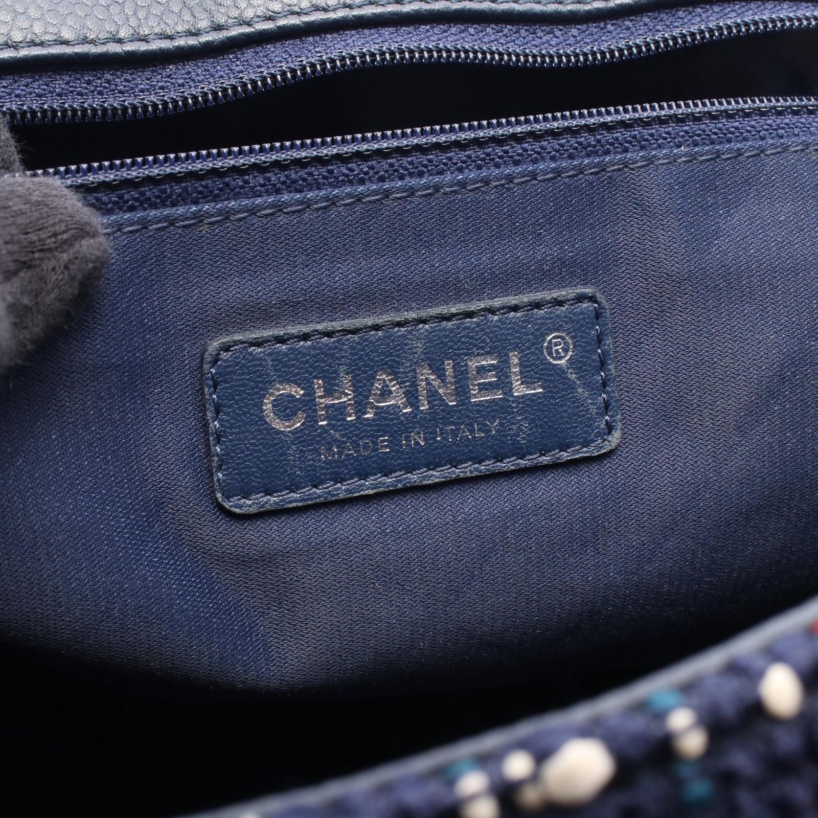 Chanel Shoulder Bag Air Line Navy Wine Red Fabric Leather Air 2-Way — view 4
