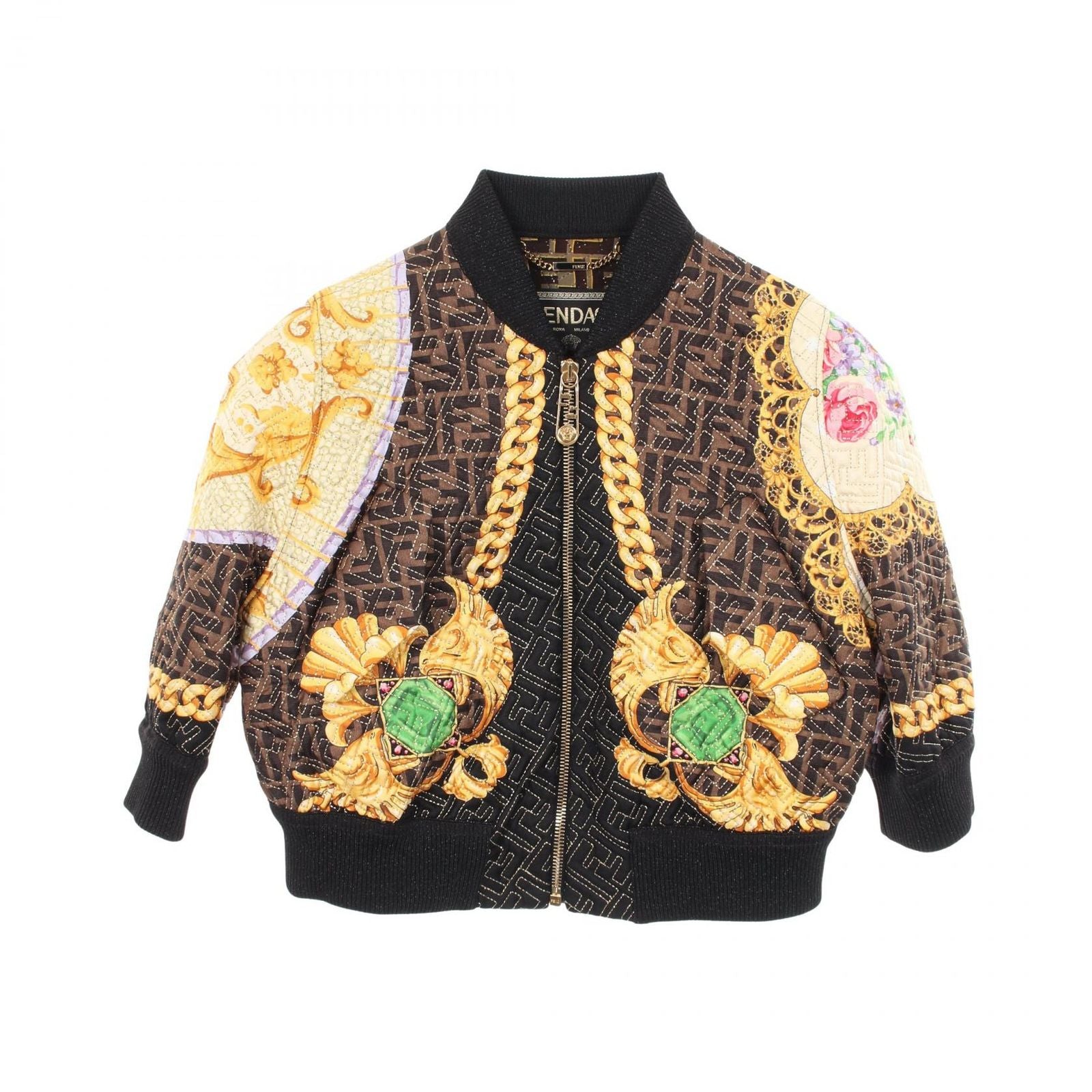 Fendi Fendace Zucca Pattern Jacket Silk