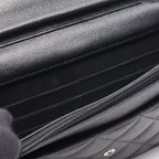 Chanel Shoulder Bag Quilted Black Caviar Leather Chain Wallet — view 8