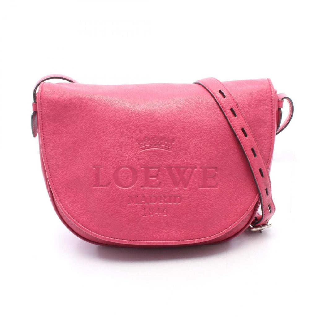Loewe Shoulder Bag Heritage Satchel Pink Leather