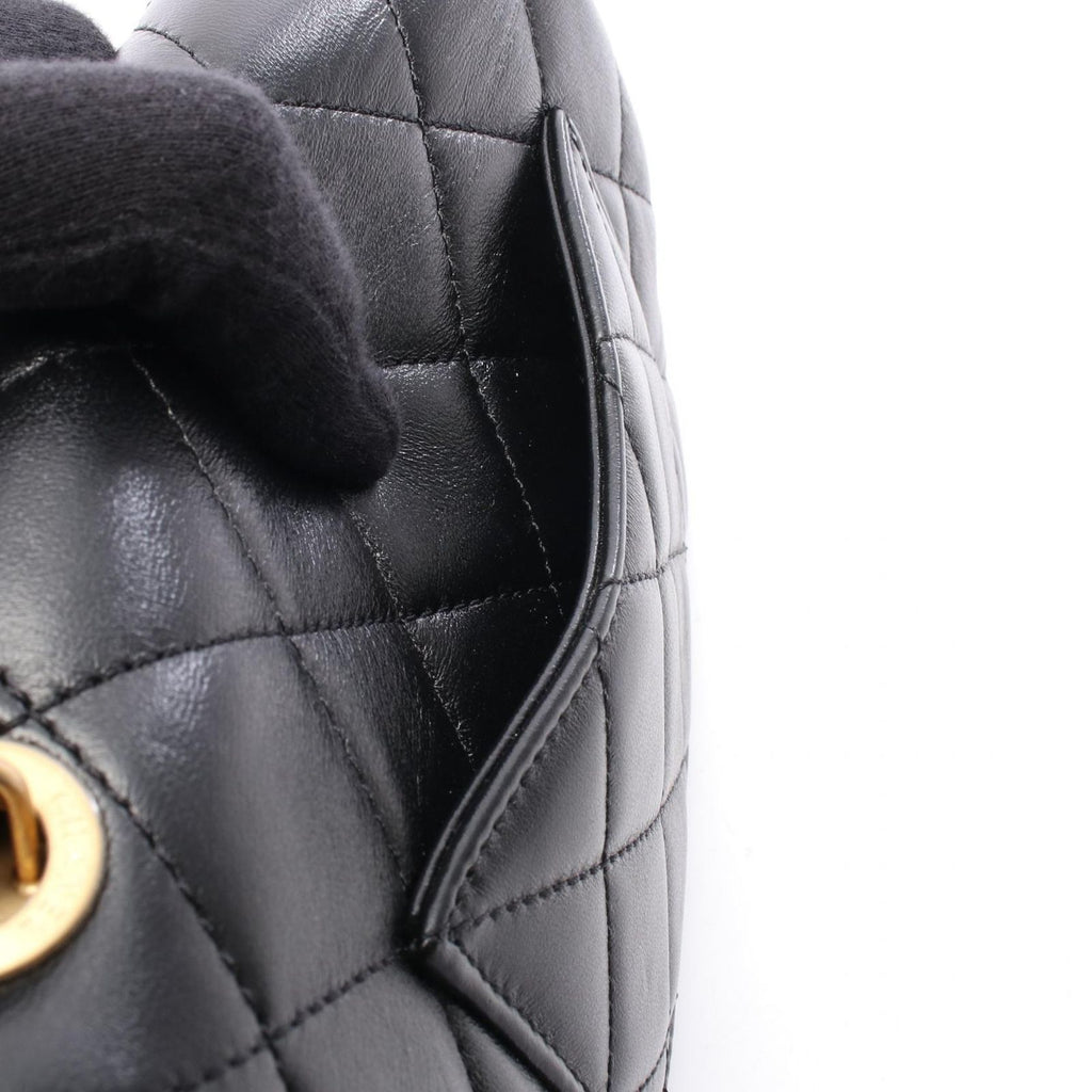 Chanel Shoulder Bag Mini Flap Quilted Black Leather Small Chain — view 6