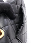 Chanel Shoulder Bag Mini Flap Quilted Black Leather Small Chain — view 6