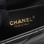 Chanel Shoulder Bag Mini Flap Quilted Black Leather Small Chain — view 4