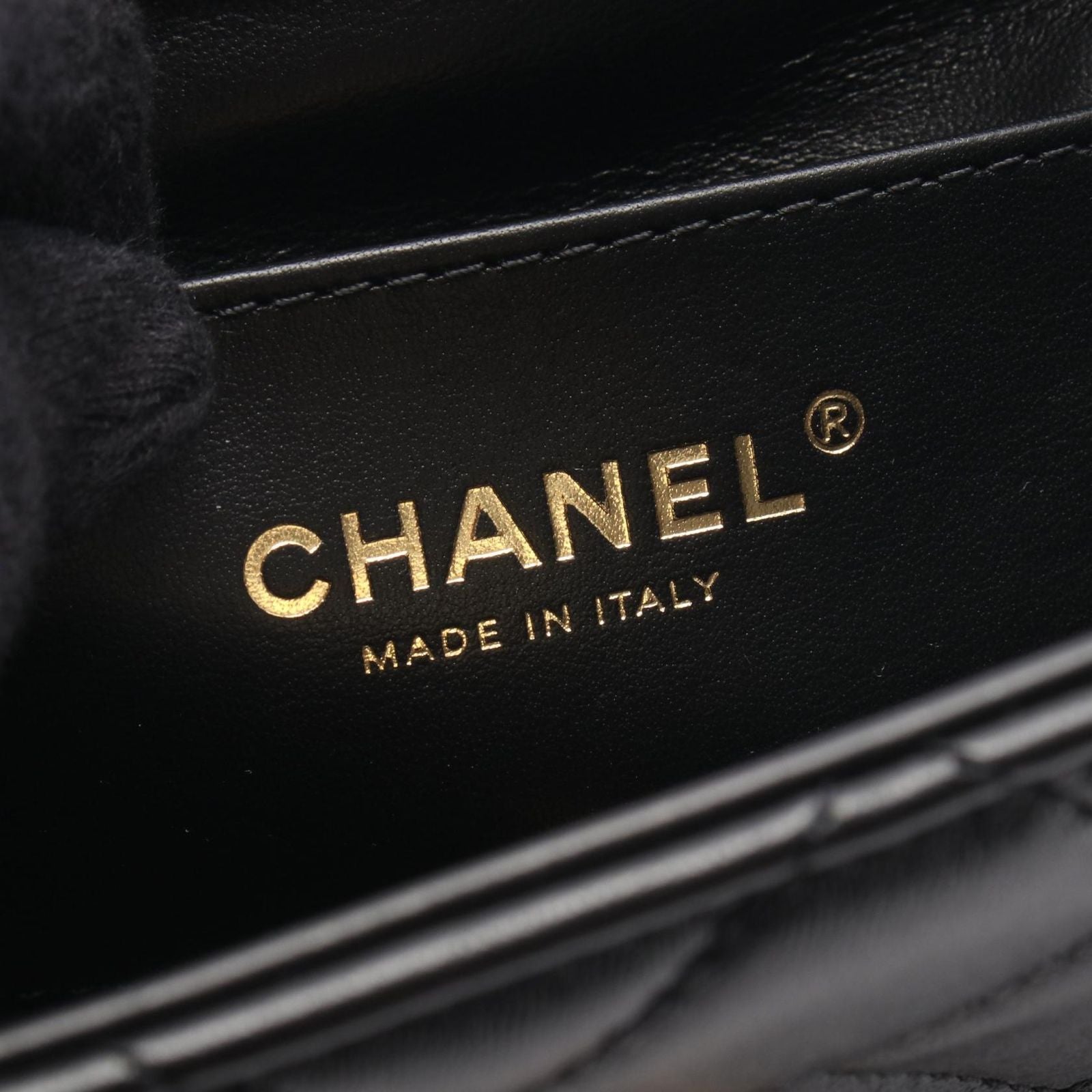Chanel Shoulder Bag Mini Flap Quilted Black Leather Small Chain — view 4