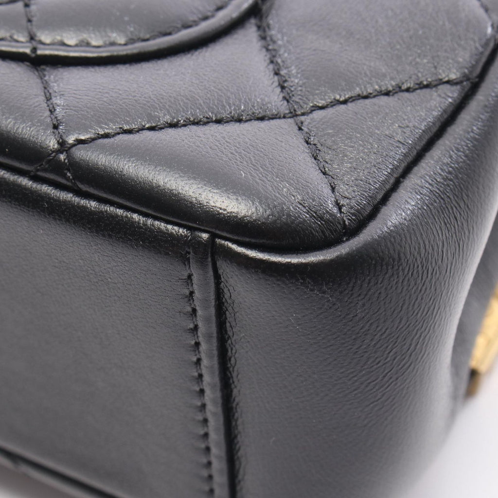 Chanel Shoulder Bag Mini Flap Quilted Black Leather Small Chain — view 7