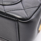 Chanel Shoulder Bag Mini Flap Quilted Black Leather Small Chain — view 7