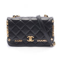 Chanel Shoulder Bag Mini Flap Quilted Black Leather Small Chain