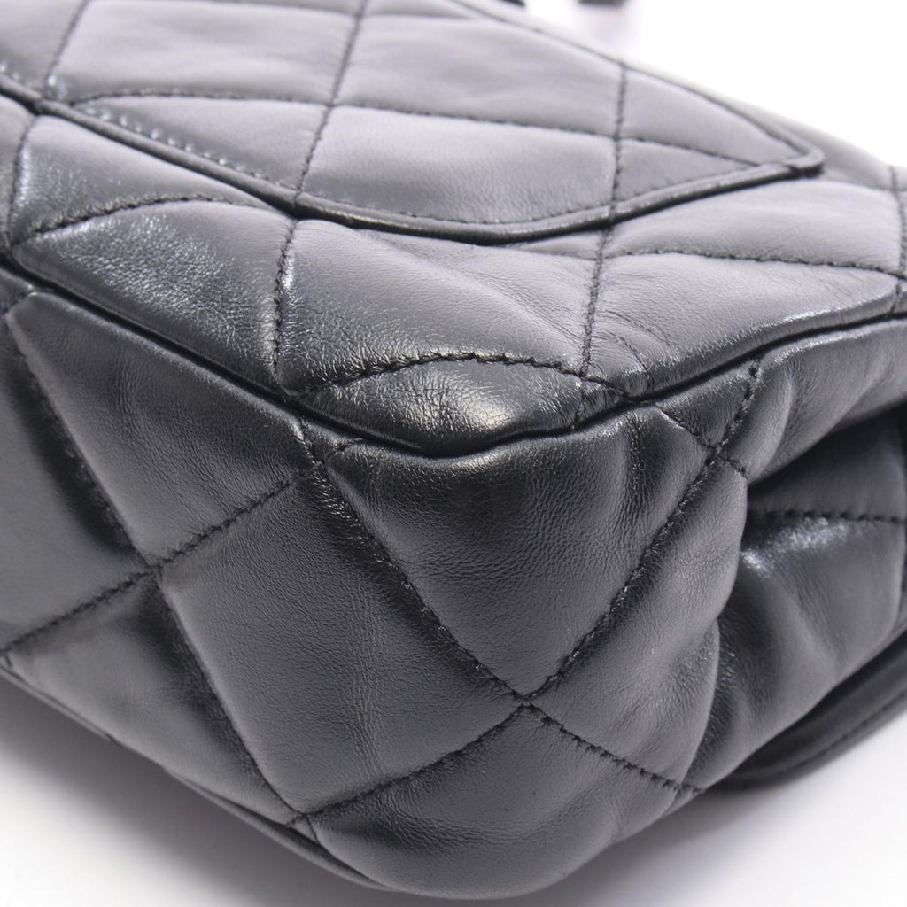 Chanel Shoulder Bag Quilted Small Flap Black Leather Chain — view 8