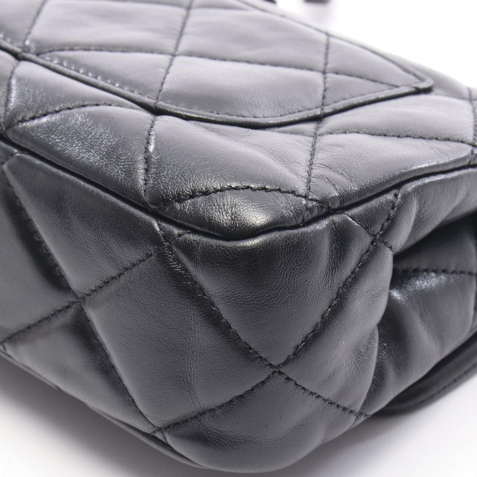 Chanel Shoulder Bag Quilted Small Flap Black Leather Chain — view 8