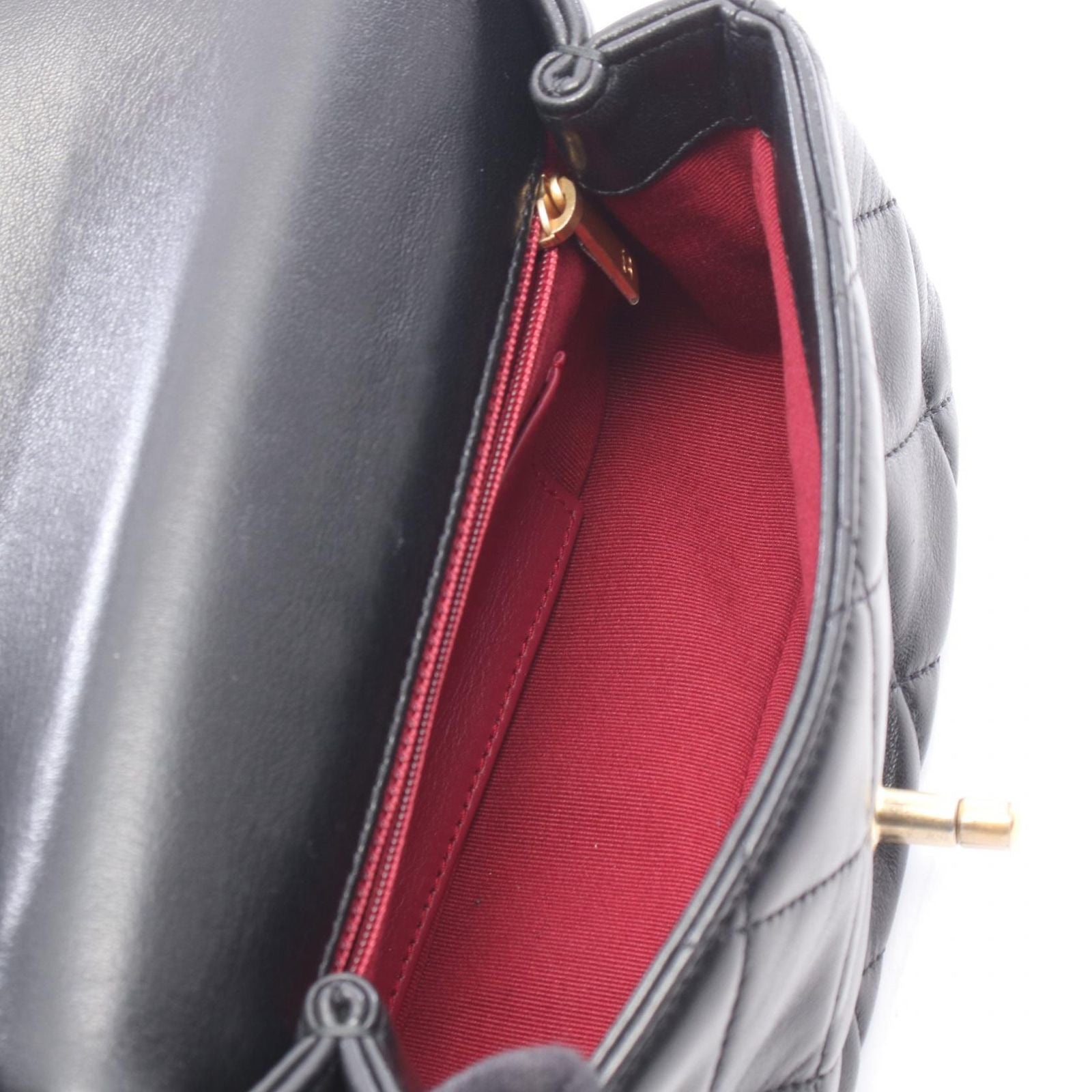 Chanel Shoulder Bag Quilted Small Flap Black Leather Chain — view 3