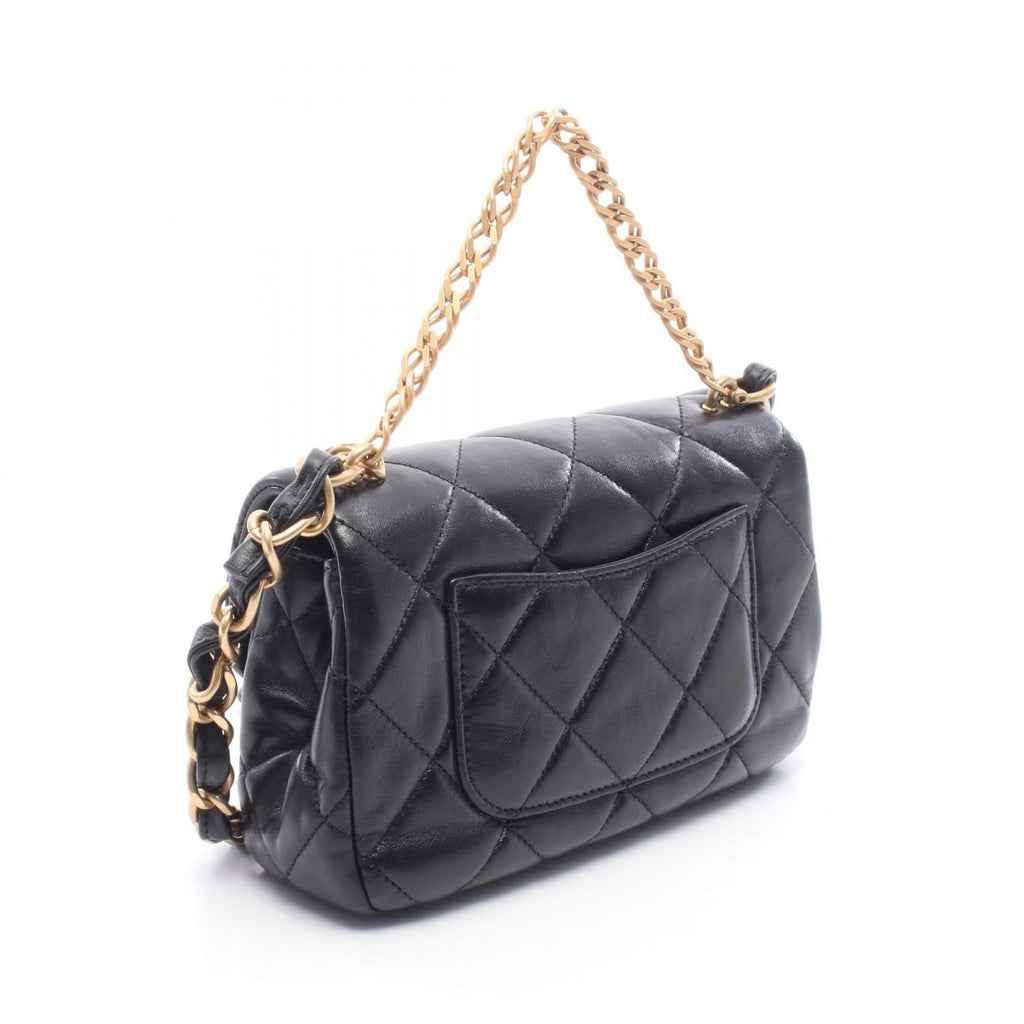 Chanel Shoulder Bag Quilted Small Flap Black Leather Chain — view 2