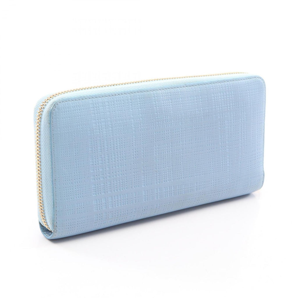Loewe Round Wallet Linen Zip Around Light Blue Leather Repeat Anagram — view 2
