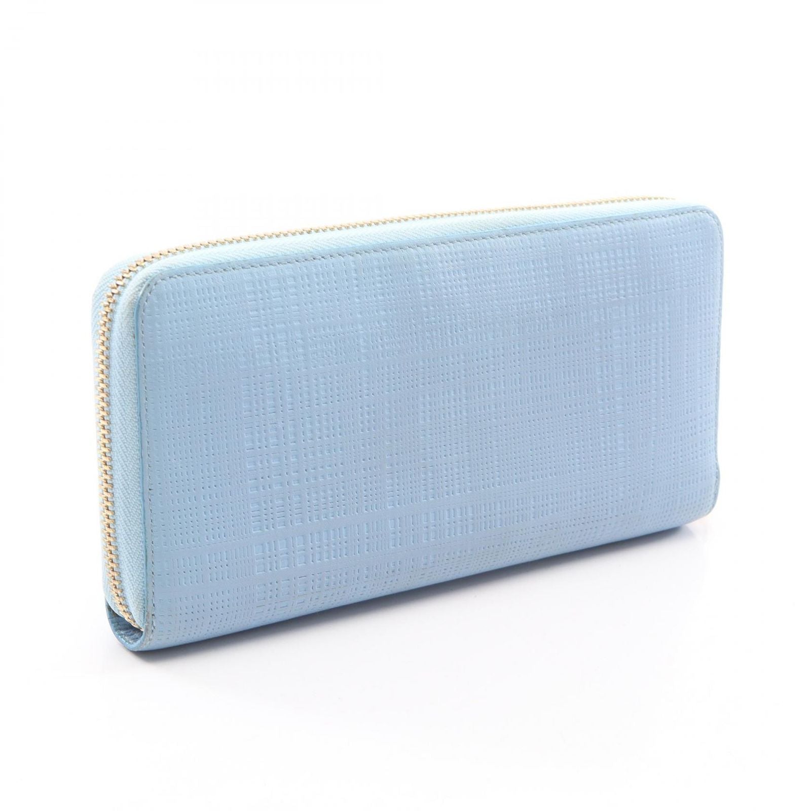 Loewe Round Wallet Linen Zip Around Light Blue Leather Repeat Anagram — view 2