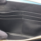 Loewe Round Wallet Linen Zip Around Light Blue Leather Repeat Anagram — view 6