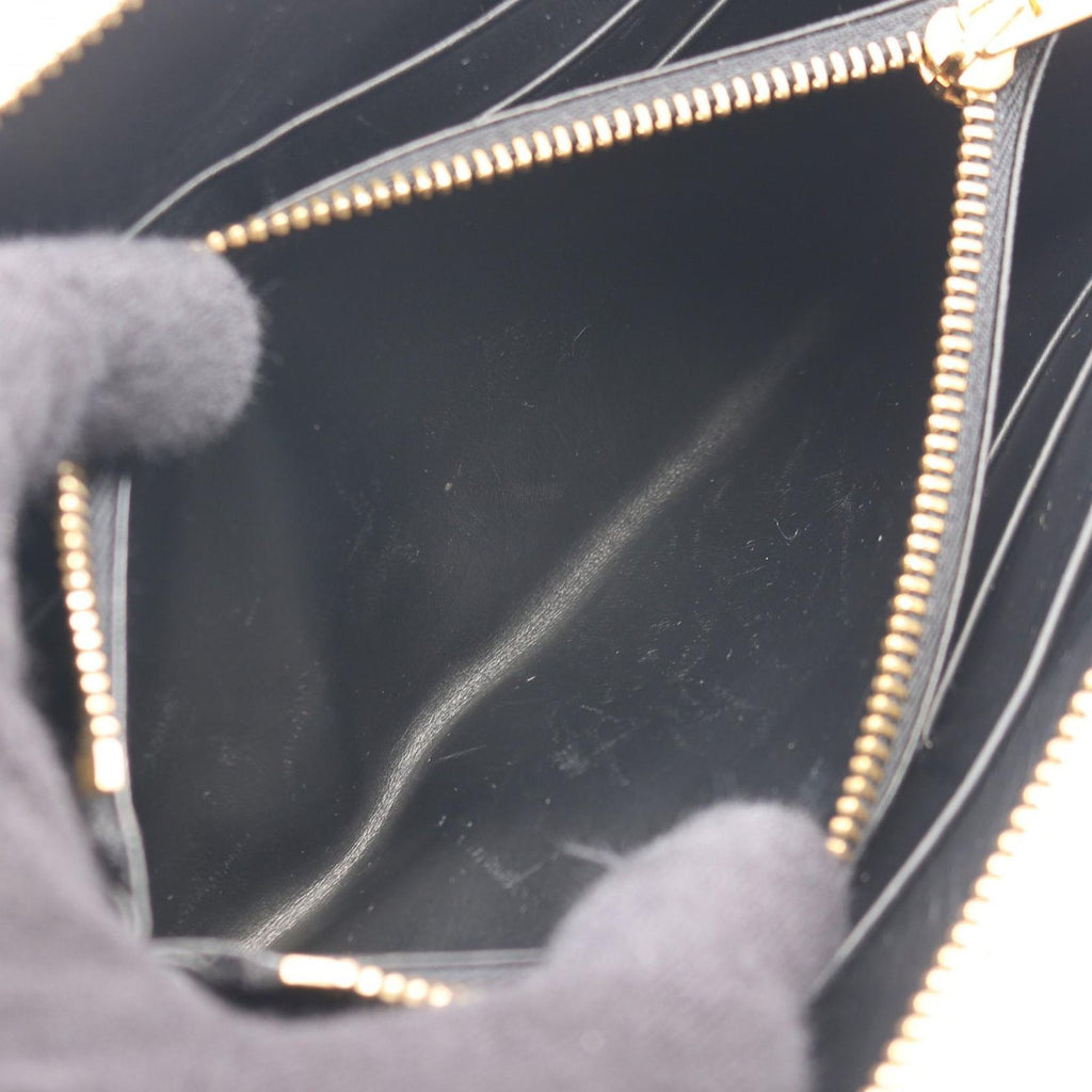 Loewe Round Wallet Linen Zip Around Light Blue Leather Repeat Anagram — view 5