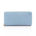 Loewe Round Wallet Linen Zip Around Light Blue Leather Repeat Anagram