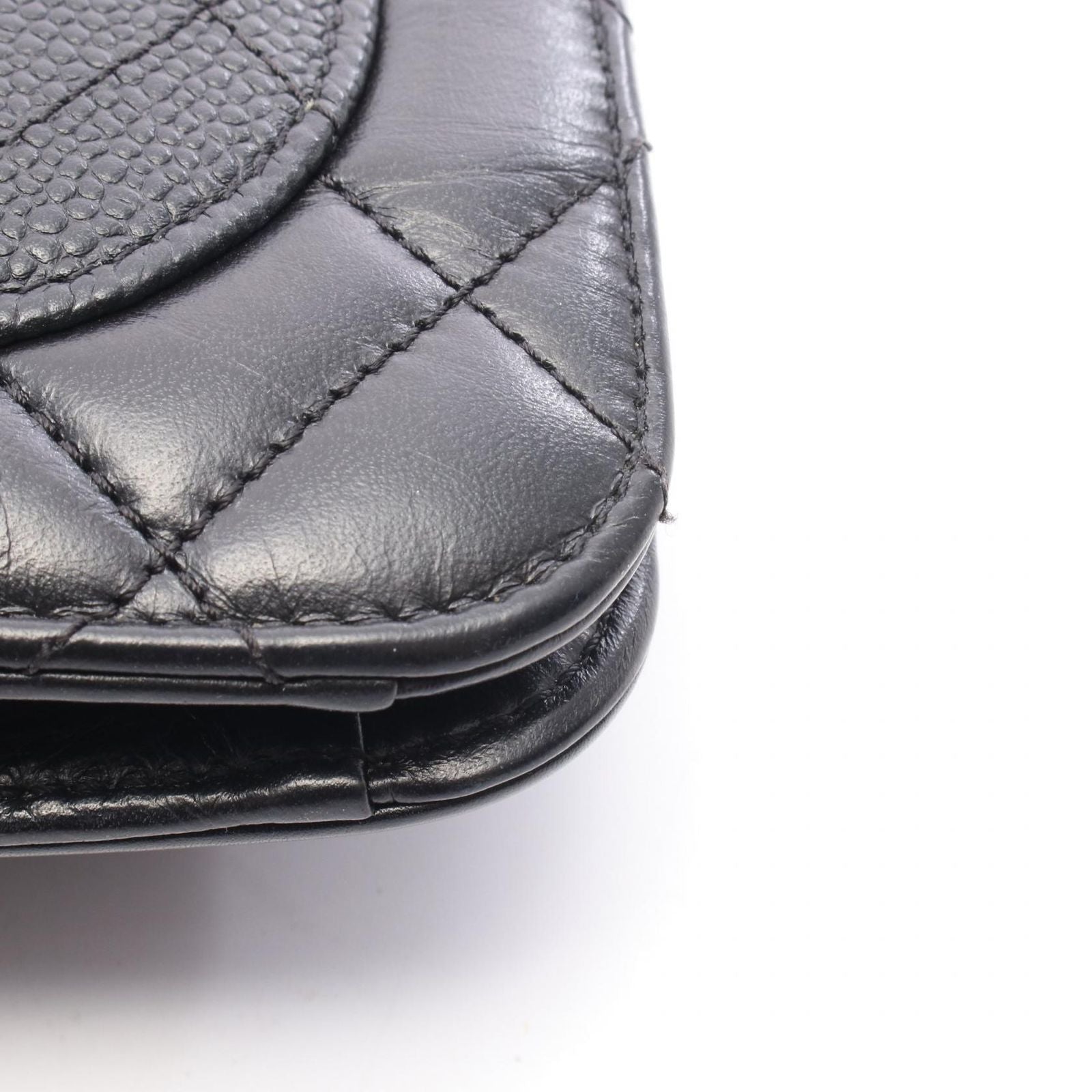 Chanel Shoulder Bag Quilted Black Lambskin Trichomaterial Small Chain — view 7