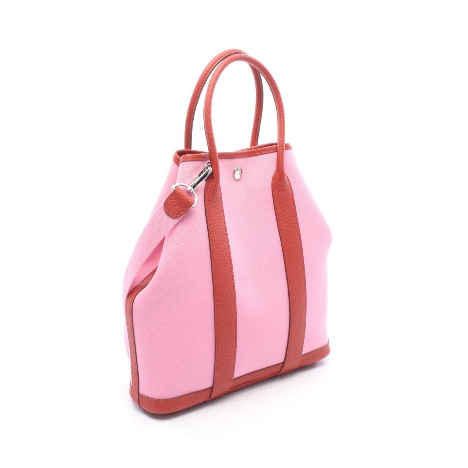 Hermes Tote Garden File PM 2-Way Pink Rouge Ducese Canvas PM — view 2