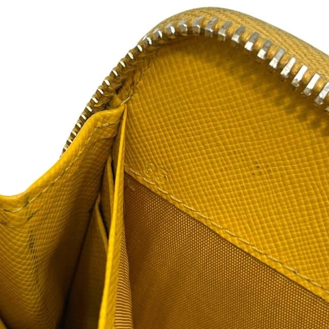 Prada Wallet Zip Around 85 Perforated Leather Yellow — view 4