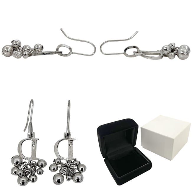Dior Single Earring Metal Silver Logo — view 2