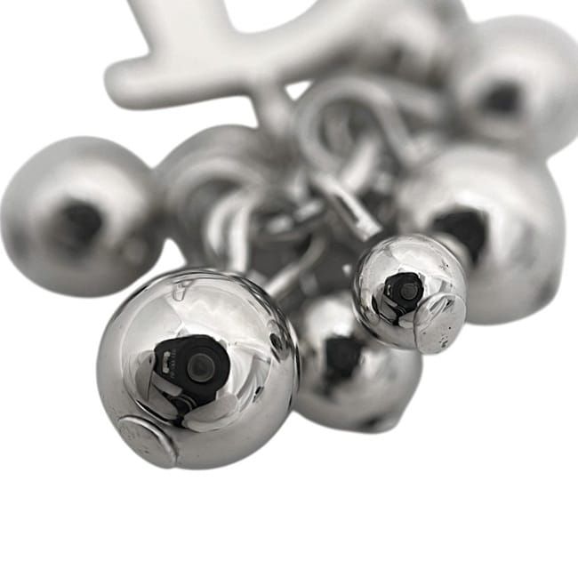 Dior Single Earring Metal Silver Logo — view 8
