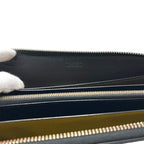 Goyard Zip Around Wallet Matignon GM Round Zip Leather Black Herringbone — view 4