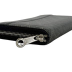 Goyard Zip Around Wallet Matignon GM Round Zip Leather Black Herringbone — view 8