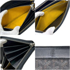 Goyard Zip Around Wallet Matignon GM Round Zip Leather Black Herringbone — view 3
