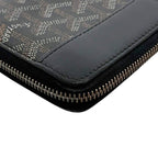 Goyard Zip Around Wallet Matignon GM Round Zip Leather Black Herringbone — view 7