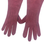 Chanel Gloves CC Logo Suede Wine — view 3